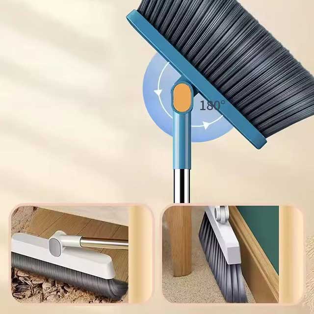 Brush and Shovel Broom & Dustpan Set - Vertical Folding Soft Fur, Non-Viscous Sweeping Broom, 2 Pcs/Set