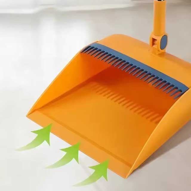 Brush and Shovel Broom & Dustpan Set - Vertical Folding Soft Fur, Non-Viscous Sweeping Broom, 2 Pcs/Set