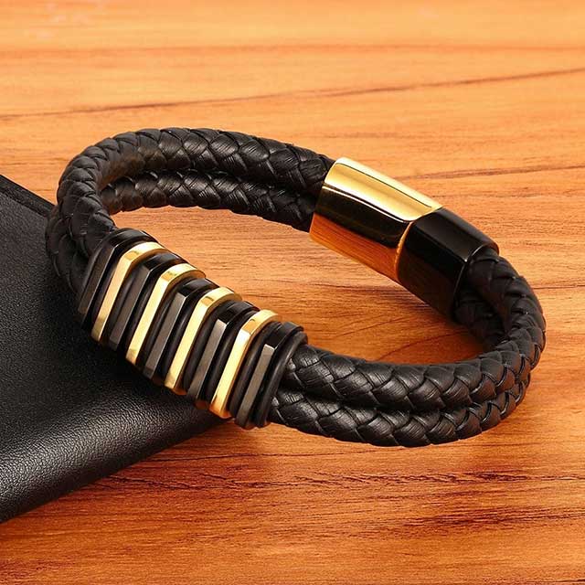 building shape men leather bracelet egbt116 gallery img 2