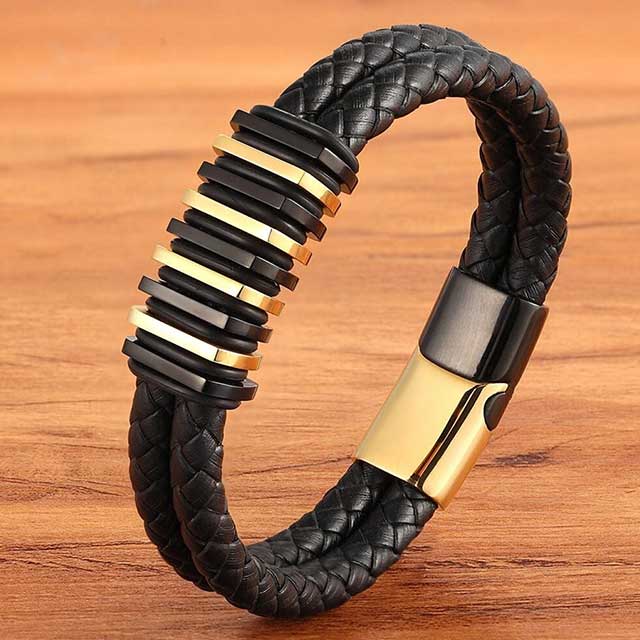 building shape men leather bracelet egbt116 gallery img 3