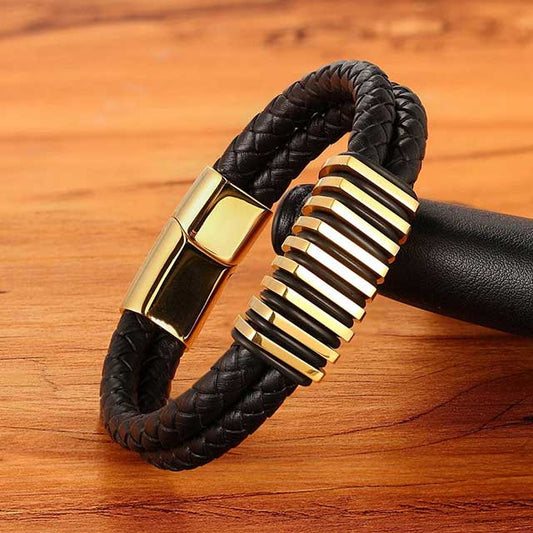 building shape men leather bracelet egbt116 gallery img 4