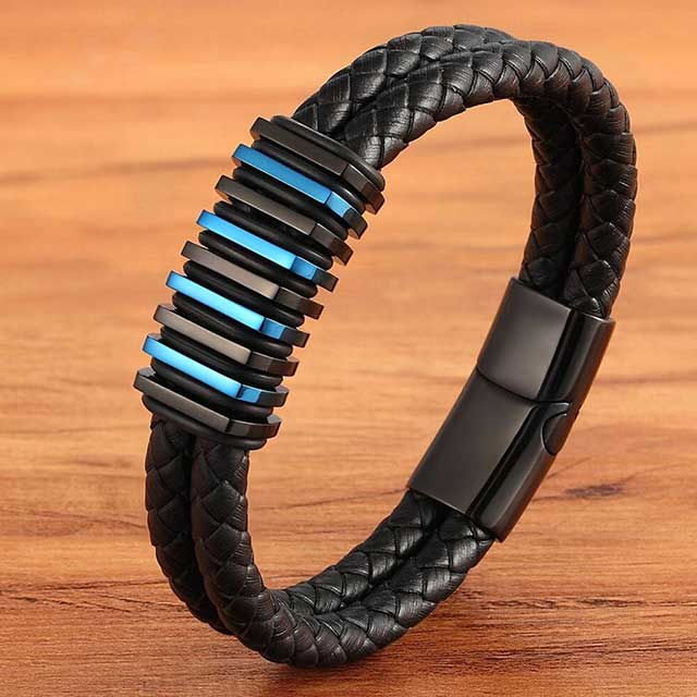 building shape men leather bracelet egbt116 gallery img 5