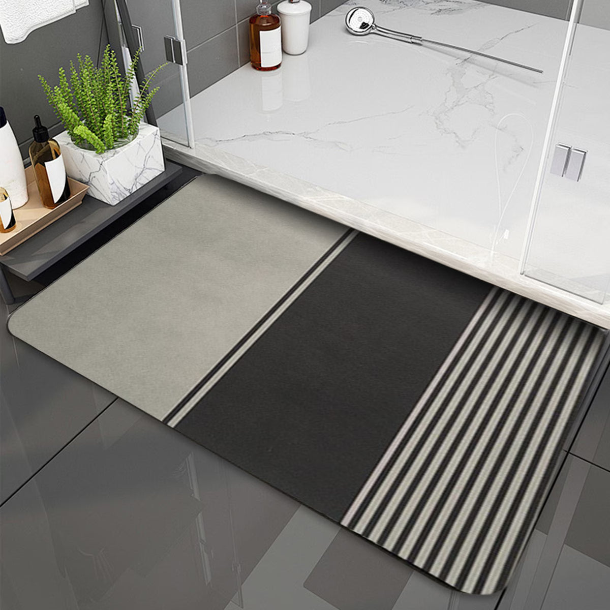(50*80 cm) Rectangular Absorbent Anti Slip Rubber Quick Dry Bath Mat (EGM060)