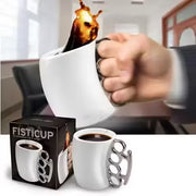 Mug en porcelaine céramique avec poing américain, idée cadeau originale 