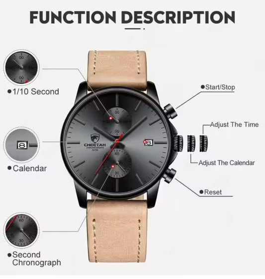 CHEETAH Chronograph Leather Men Watch (CH1604L)