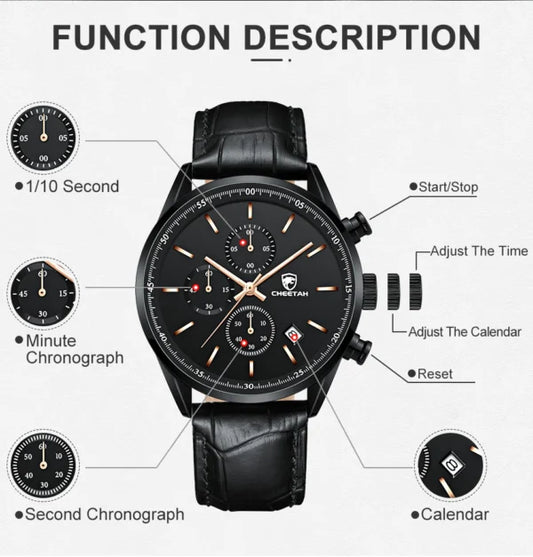 CHEETAH Chronograph Leather Men Watch (CH1607L)