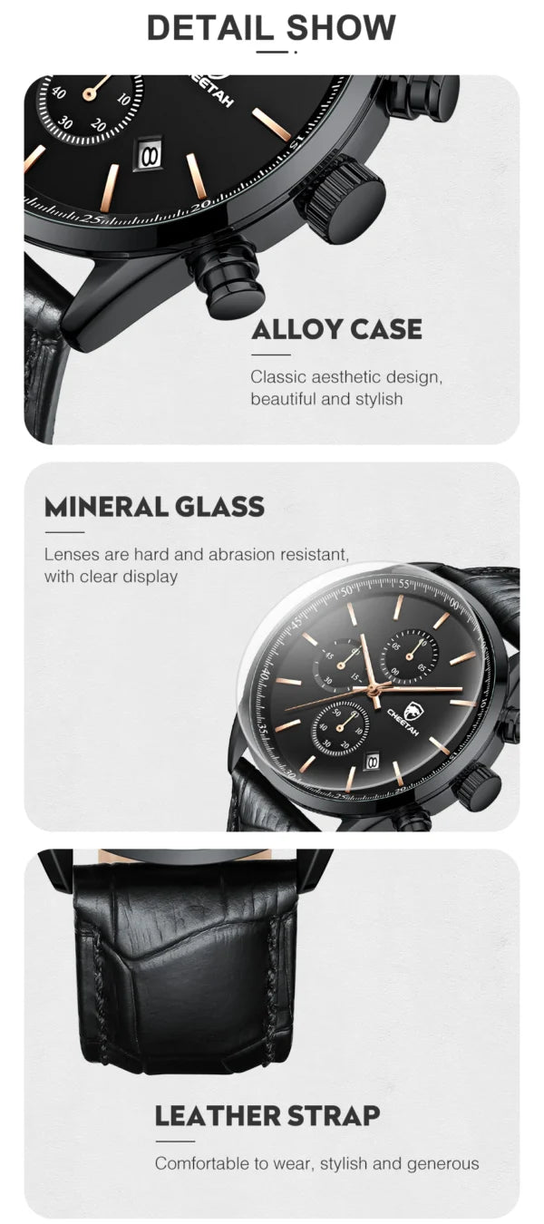 CHEETAH Chronograph Leather Men Watch (CH1607L)