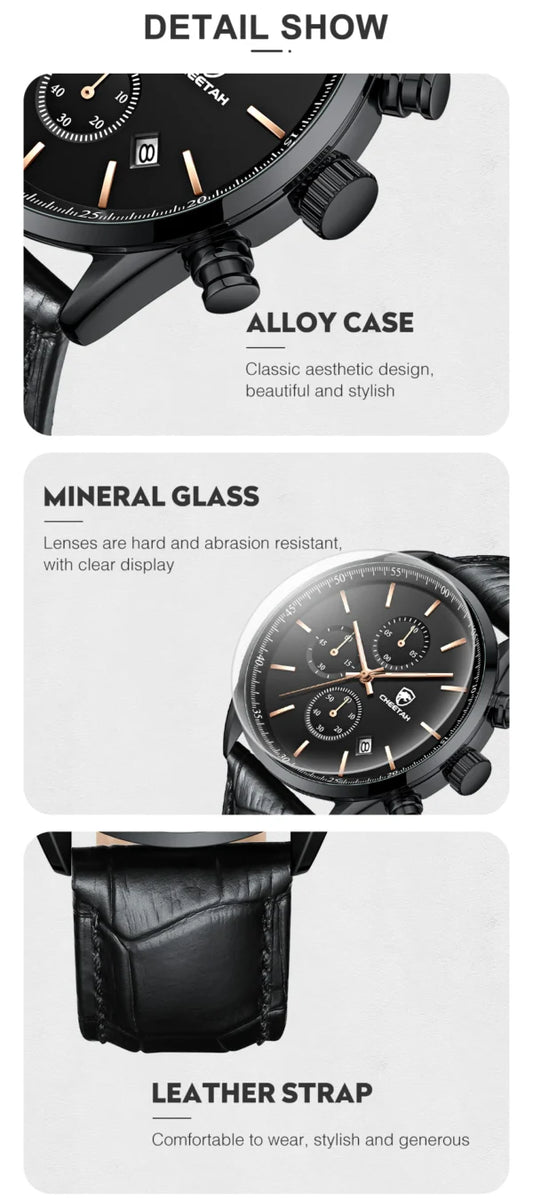 CHEETAH Chronograph Leather Men Watch (CH1607L)