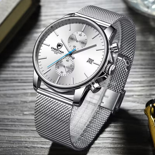 CHEETAH Chronograph Mesh Stainless Steel Men Watch (CH1604M)