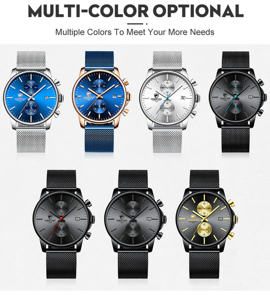 CHEETAH Chronograph Mesh Stainless Steel Men Watch (CH1604M)