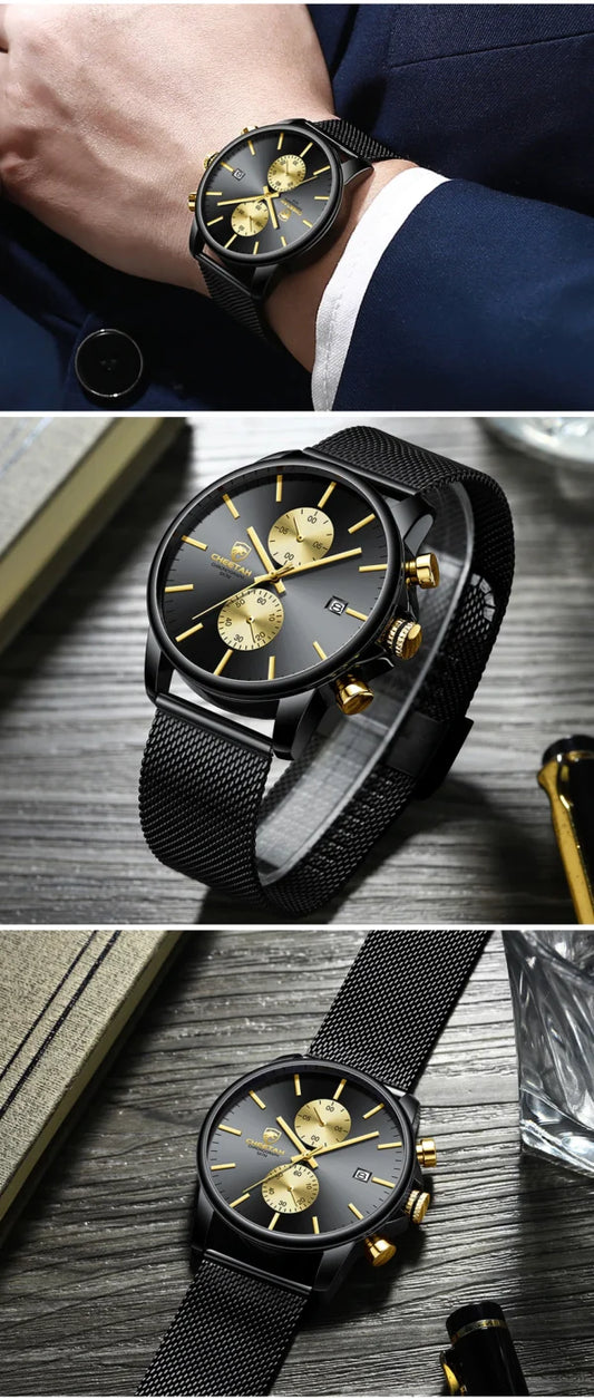 CHEETAH Chronograph Mesh Stainless Steel Men Watch (CH1604M)