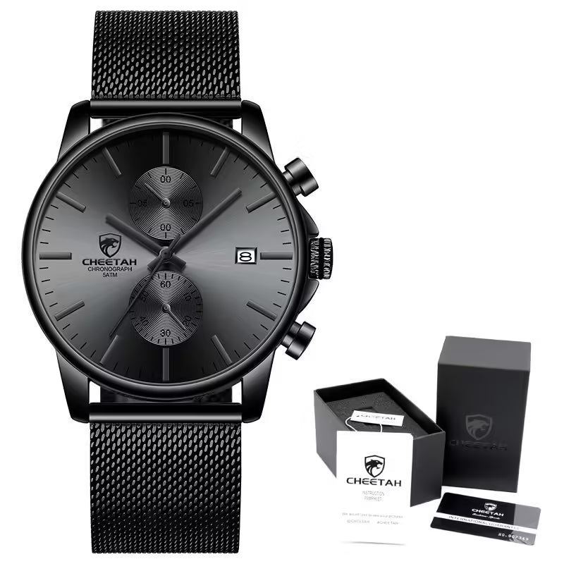 CHEETAH Chronograph Mesh Stainless Steel Men Watch (CH1604M)
