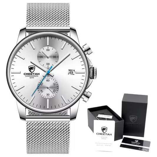 CHEETAH Chronograph Mesh Stainless Steel Men Watch (CH1604M)