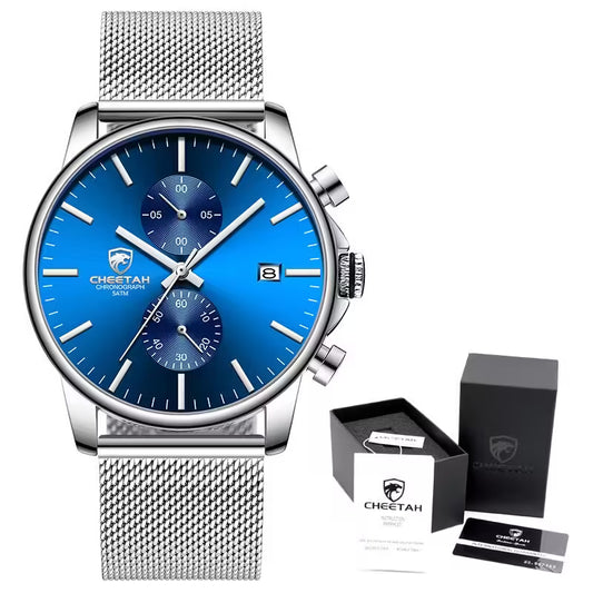 CHEETAH Chronograph Mesh Stainless Steel Men Watch (CH1604M)