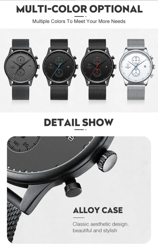 CHEETAH Chronograph Mesh Stainless Steel Men Watch (CH1605M)