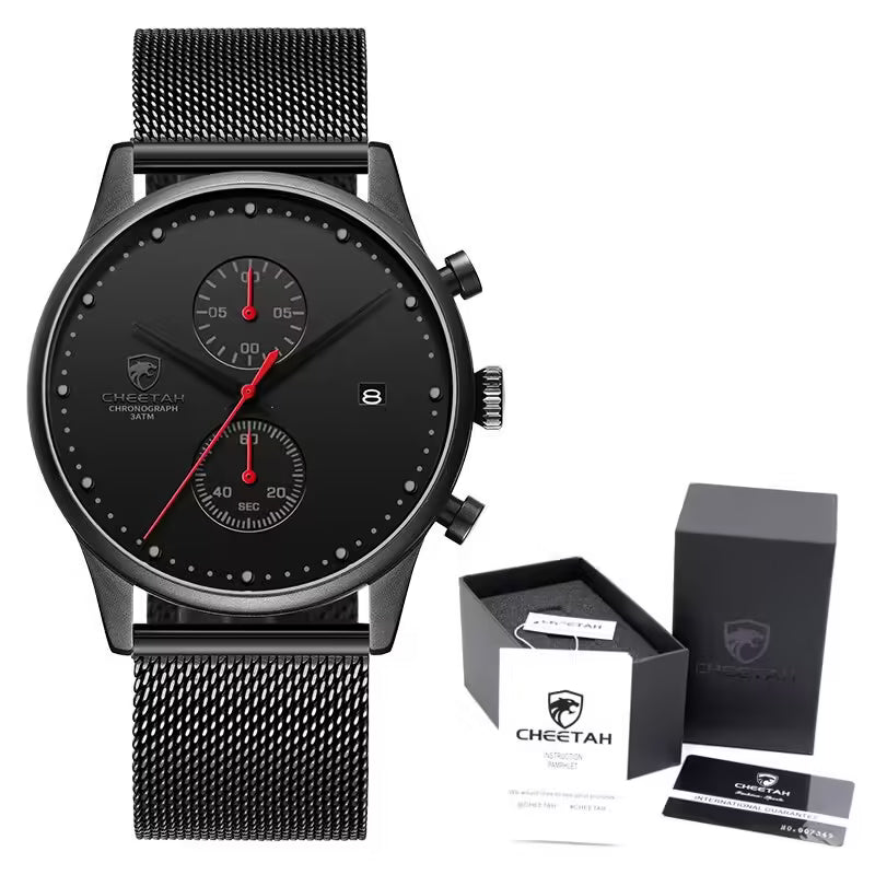 Montre homme CHEETAH Chronographe en maille et acier inoxydable (CH1605M)