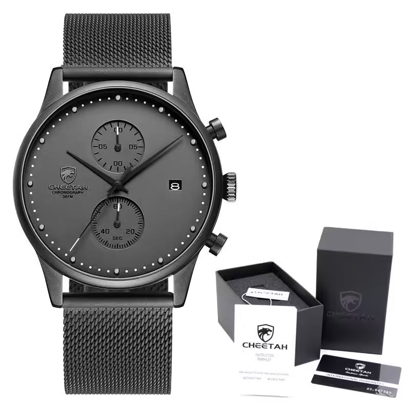 Montre homme CHEETAH Chronographe en maille et acier inoxydable (CH1605M)