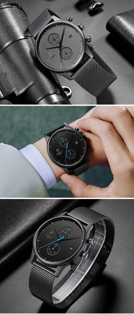 CHEETAH Chronograph Mesh Stainless Steel Men Watch (CH1605M)