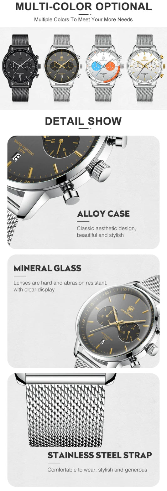 CHEETAH Chronograph Mesh Stainless Steel Men Watch (CH1608)