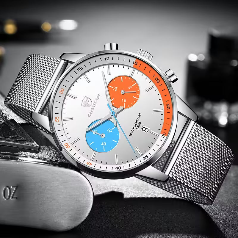 CHEETAH Chronograph Mesh Stainless Steel Men Watch (CH1608)