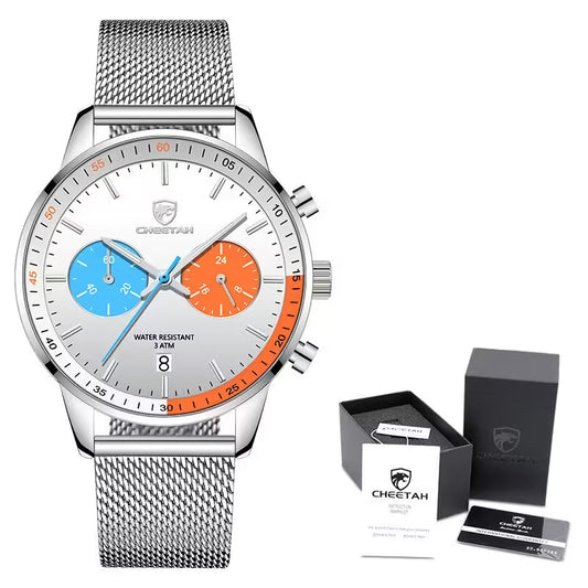 CHEETAH Chronograph Mesh Stainless Steel Men Watch (CH1608)