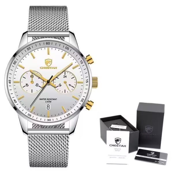 Montre homme CHEETAH Chronographe en maille et acier inoxydable (CH1608)