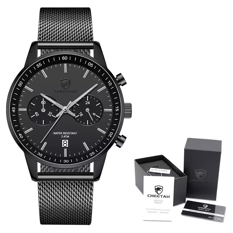 CHEETAH Chronograph Mesh Stainless Steel Men Watch (CH1608)