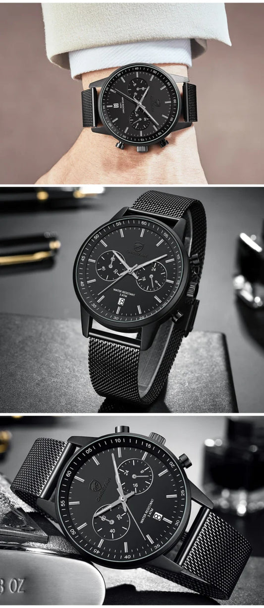 CHEETAH Chronograph Mesh Stainless Steel Men Watch (CH1608)