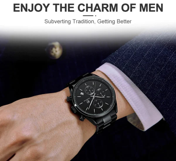 cheetah chronograph stainless steel men watch ch1607S gallery img 1