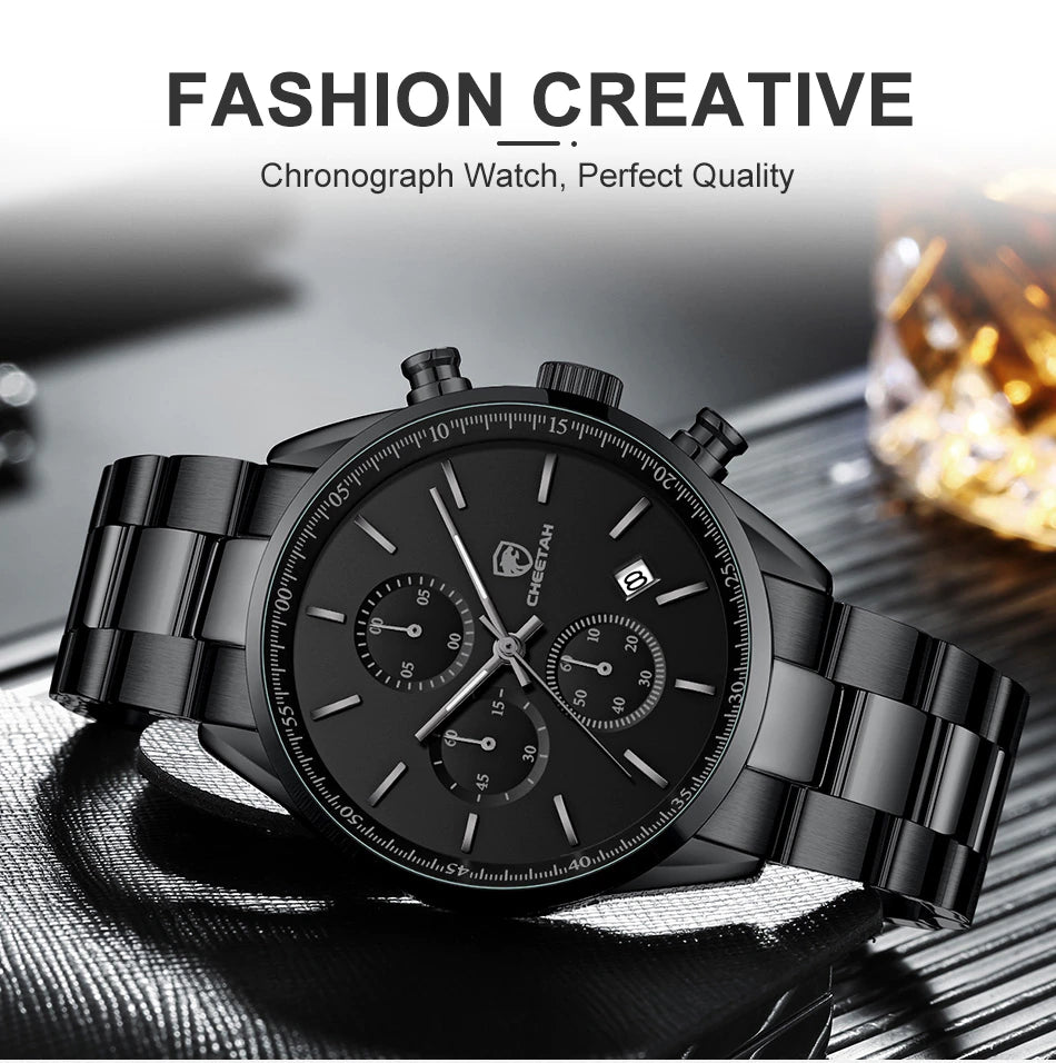 cheetah chronograph stainless steel men watch ch1607S gallery img 10