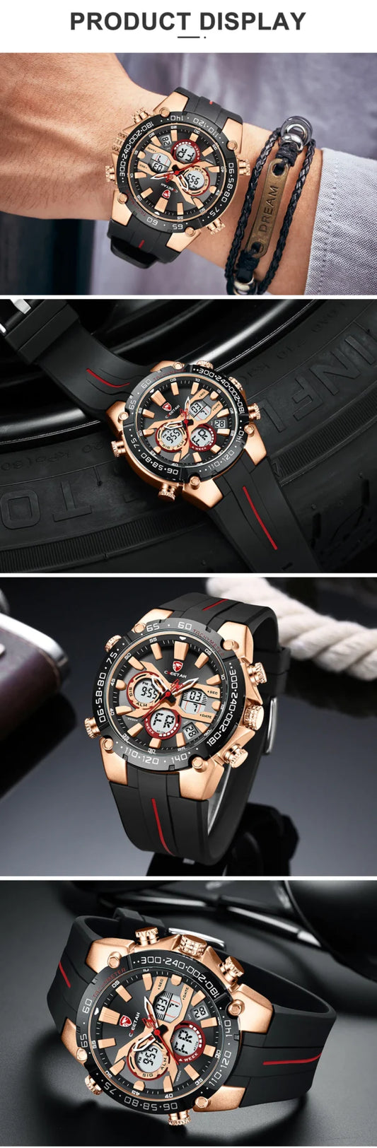 ساعة تشيتا الرقمية المصنوعة من السيليكون للرجال (CH1611)