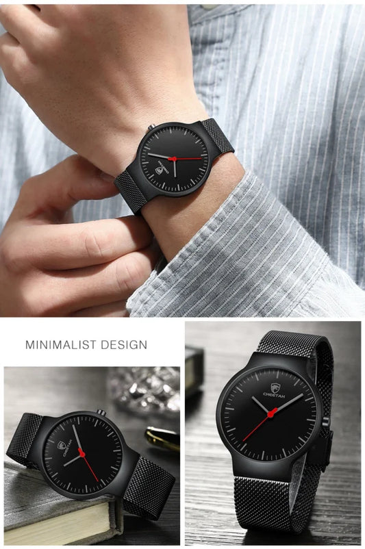 cheetah ultra thin stainless steel men watch ch1609 gallery img 11