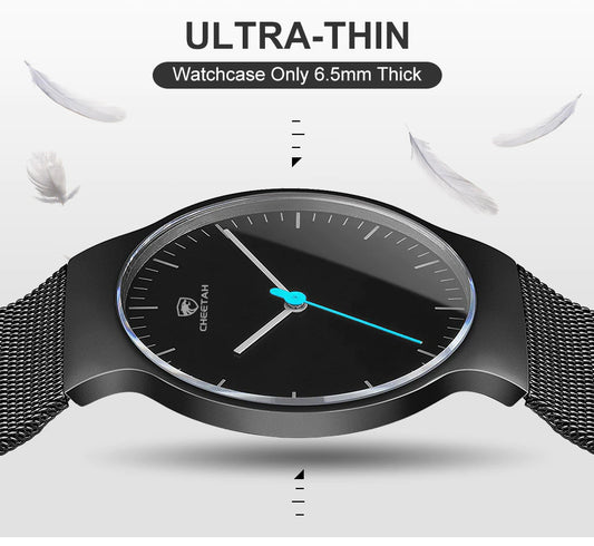 cheetah ultra thin stainless steel men watch ch1609 gallery img 4