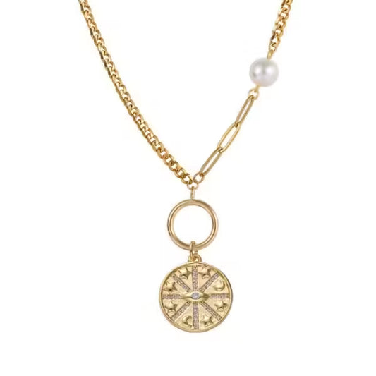 قلادة نسائية على شكل عين دائرية (EGN097)