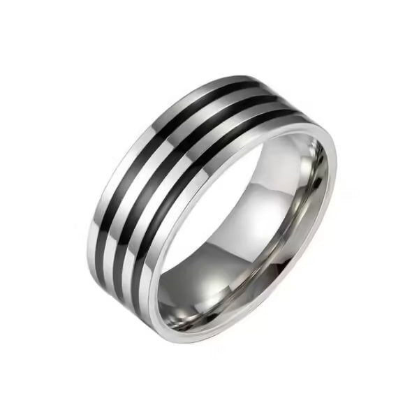 Bague ronde simple classique pour homme de 8 mm (EGR044)