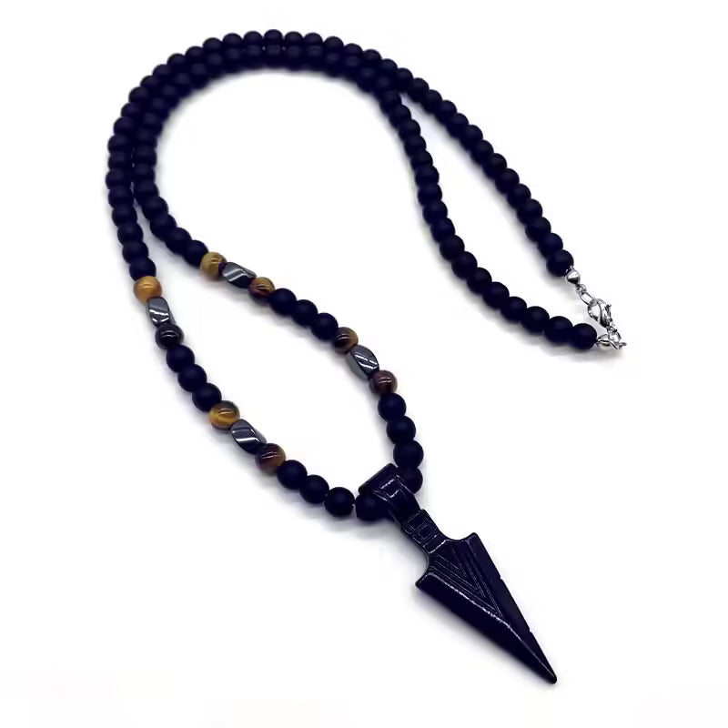 Classic Arrow Pendant Beads Necklace (EGN082)