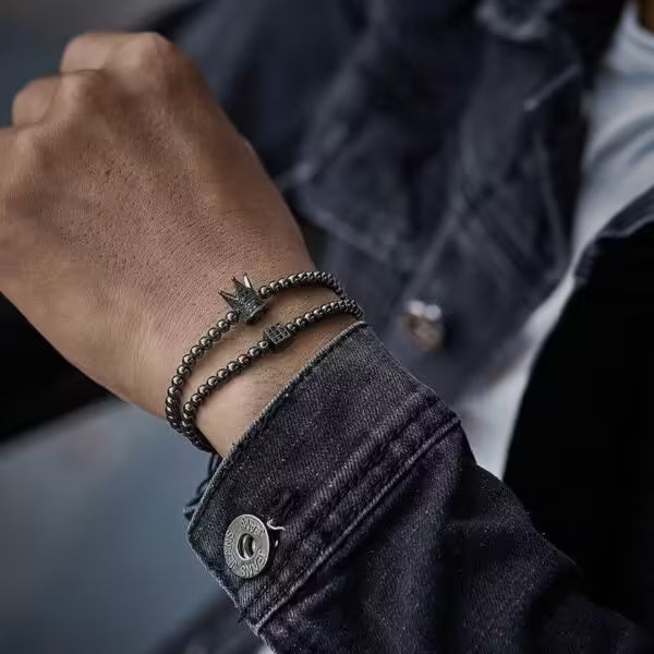Classic Crown Cube Men Bracelet Set 2pcs (EGBT239)
