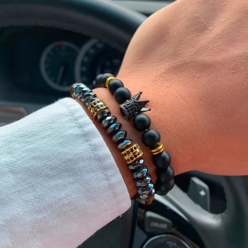 مجموعة أساور خرز كلاسيكية مصنوعة يدويًا (EGBT169) 