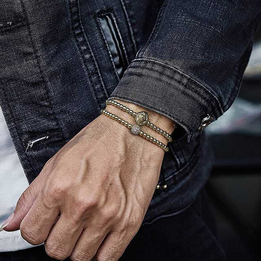 classic lion disco ball men bracelet set 2pcs shamballa egbt193 gallery img 1