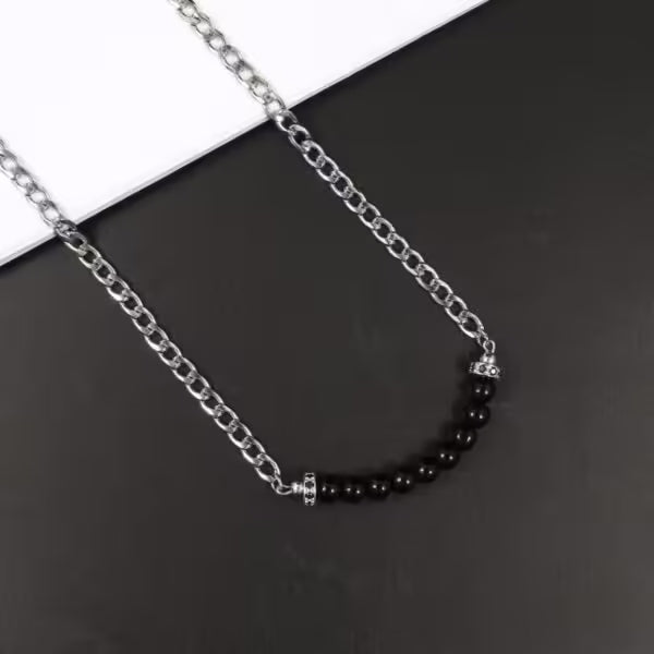 Collier pendentif classique rond en pierre œil de tigre pour hommes et femmes (EGN053)