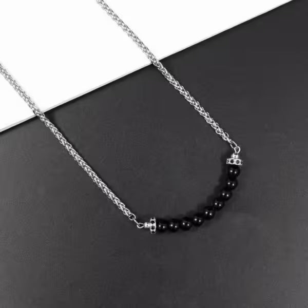 Collier pendentif classique rond en pierre œil de tigre pour hommes et femmes (EGN053)