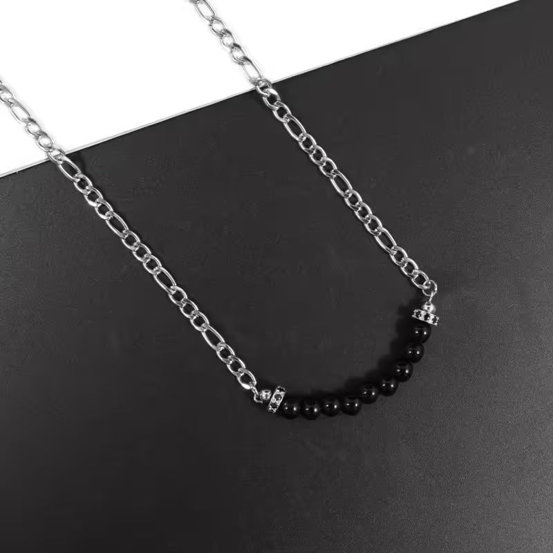 Collier pendentif classique rond en pierre œil de tigre pour hommes et femmes (EGN053)