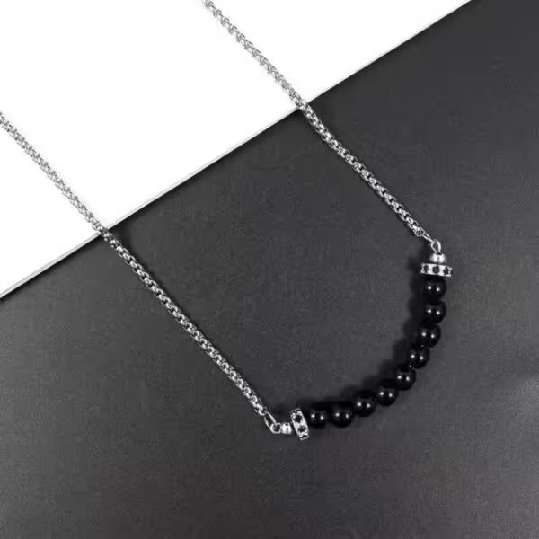 Collier pendentif classique rond en pierre œil de tigre pour hommes et femmes (EGN053)