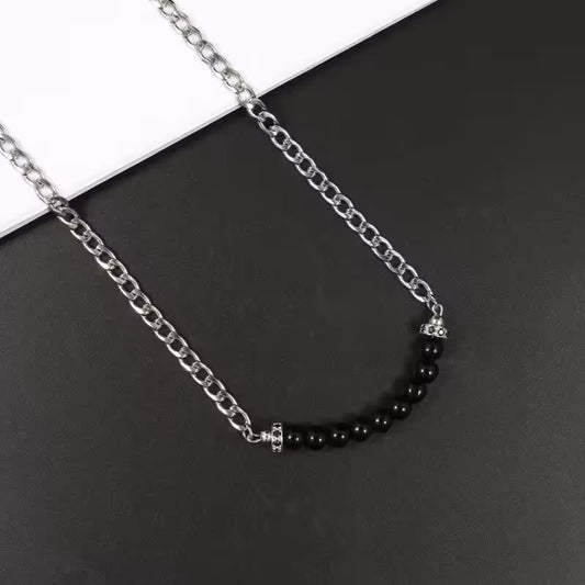 قلادة كلاسيكية دائرية من حجر عين النمر للرجال والنساء (EGN053)