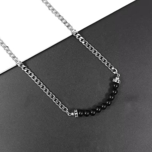 قلادة كلاسيكية دائرية من حجر عين النمر للرجال والنساء (EGN053)