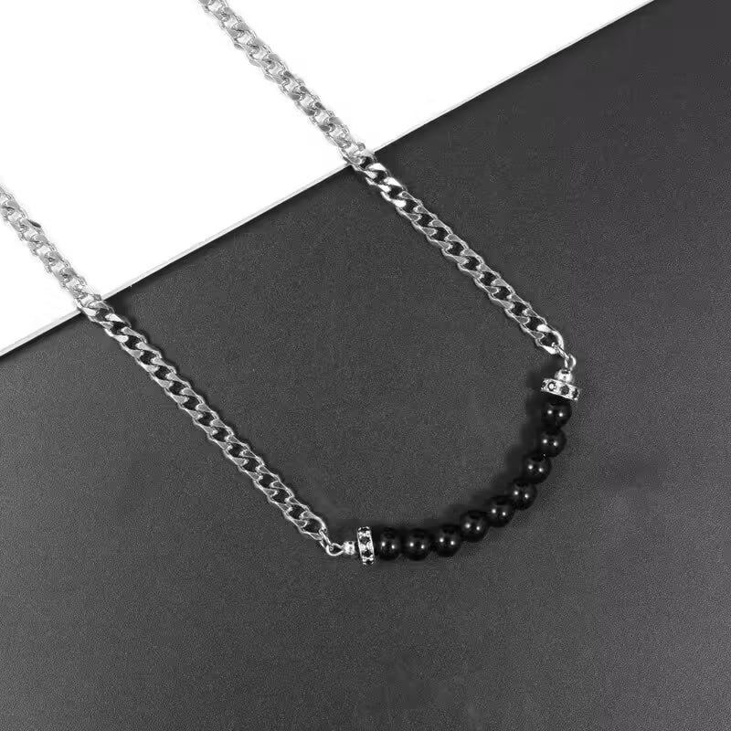 Collier pendentif classique rond en pierre œil de tigre pour hommes et femmes (EGN053)