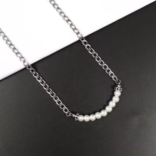 قلادة كلاسيكية دائرية من حجر عين النمر للرجال والنساء (EGN053)