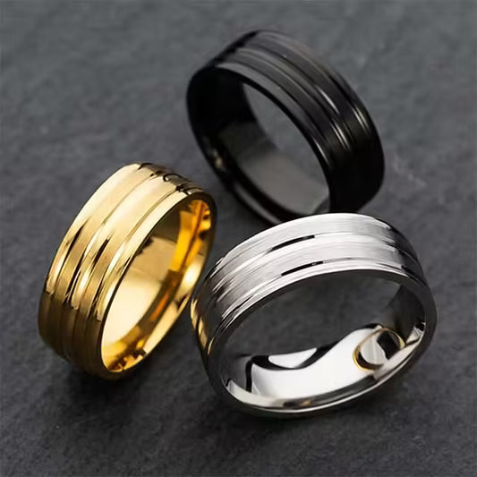 Bague homme classique, simple et mate (EGR034)