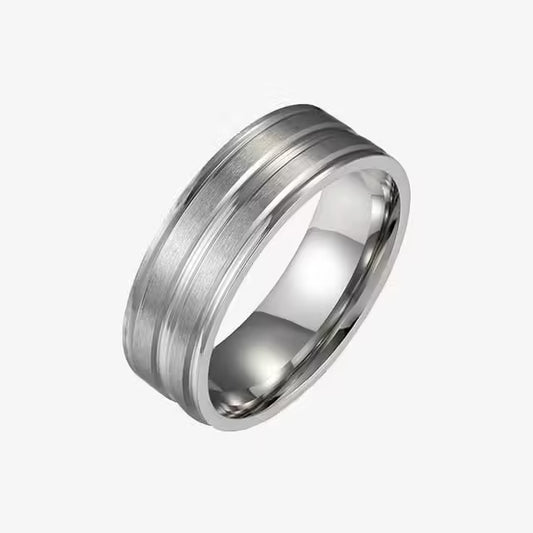 Bague homme classique, simple et mate (EGR034)