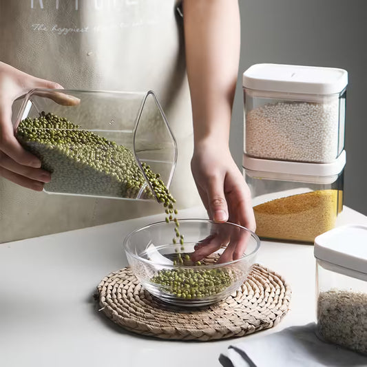 Bocal hermétique transparent en plastique pour la conservation des aliments